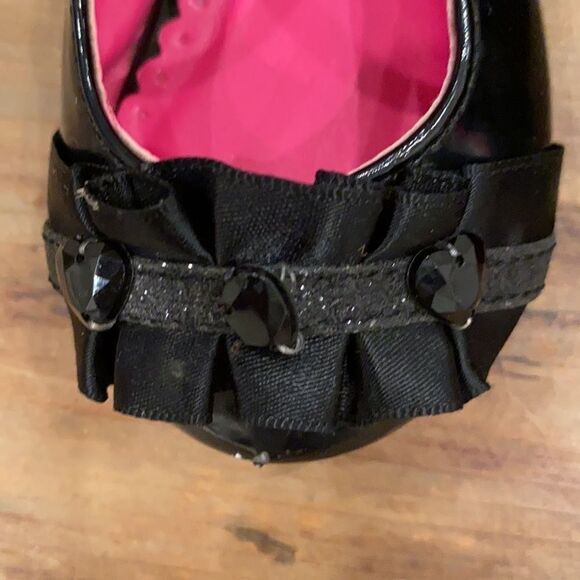 Healthex Dress Shoe Toddler black patent leather slip on jeweled Size 4 - Picture 6 of 12